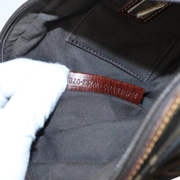 FENDI Zucca Canvas Zucchino Canvas Hand Bag 2way Brown Black beige - Picture 11 of 16